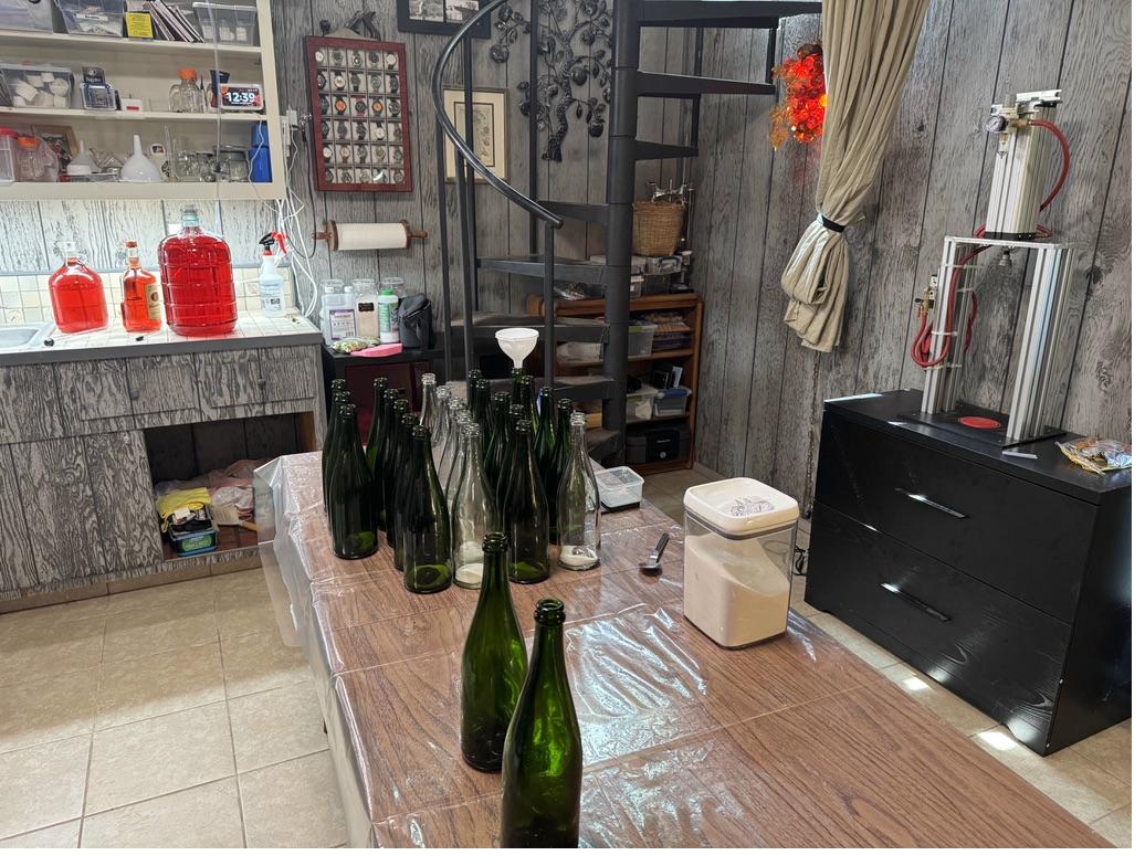 Winemaking room prepared for bottling day